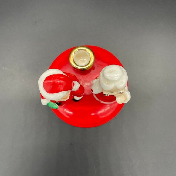 Vintage Kreiss Christmas Santa Mrs Claus Candlestick Holder Japan Ceramic - Picture 5 of 9